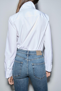 ZARA ДЖИНСЫ SKINNY С ВЫСОКОЙ ПОСАДКОЙ — ZW COLLECTION, ЛИНЯЛЫЙ СИНИЙ