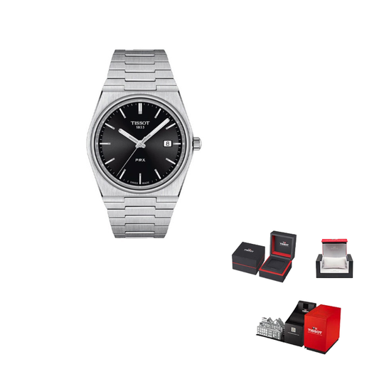 TISSOT PRX Quartz Movement Men"s Watches Watch 40mm Black Dial Stainless Steel Case
