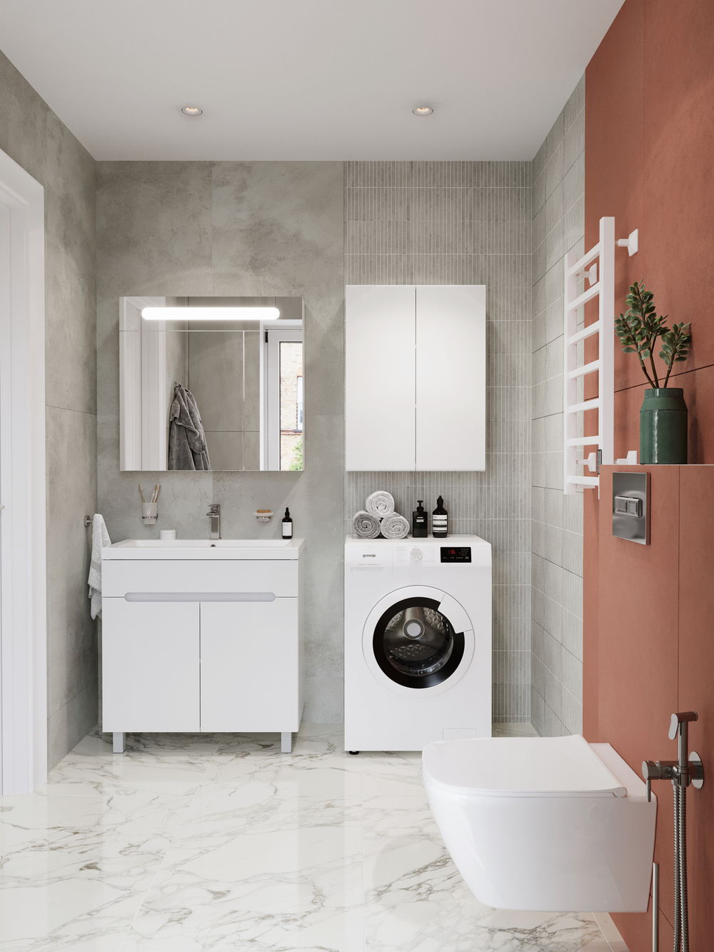 Шкаф над стиральной машиной DIWO Суздаль 80х60 подвесной, белый