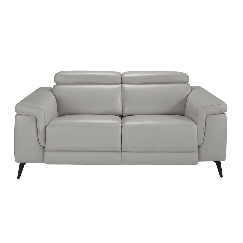 Диван 2-х местный с реклайнером 5319-2P-M5653 /6107 серый кожаный