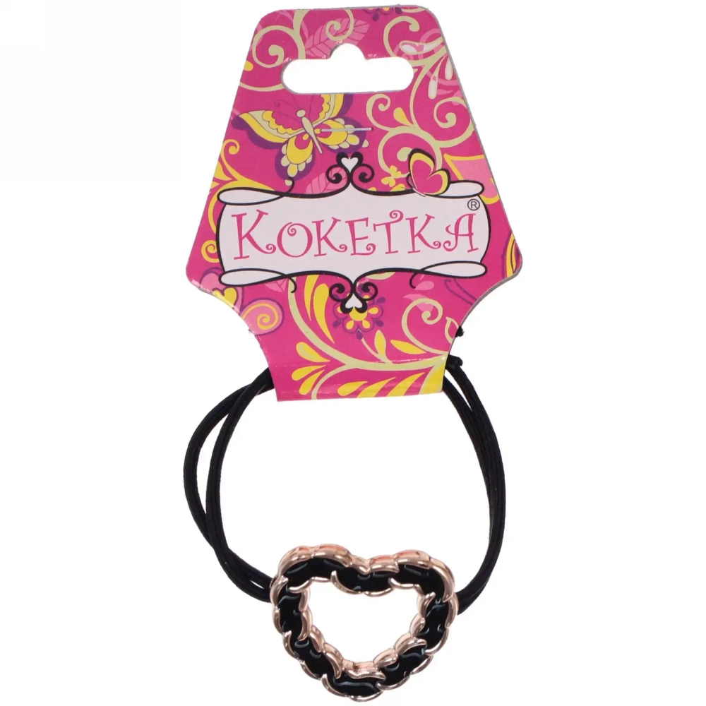 Резинка для волос 1шт «Кокетка - Aks Bambina chain», сердце, микс 2 цвета, d-5см