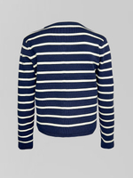 Кардиган F7639-3 в полоску с длинным рукавом на пуговицах