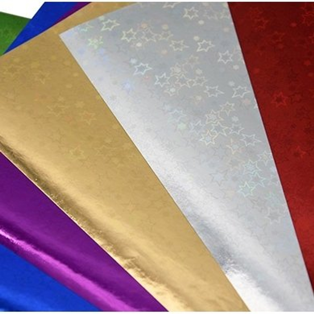 Фольга цветная Апплика, А4, "Друзья", голографическая, 7 листов, 7 цветов, картонная папка