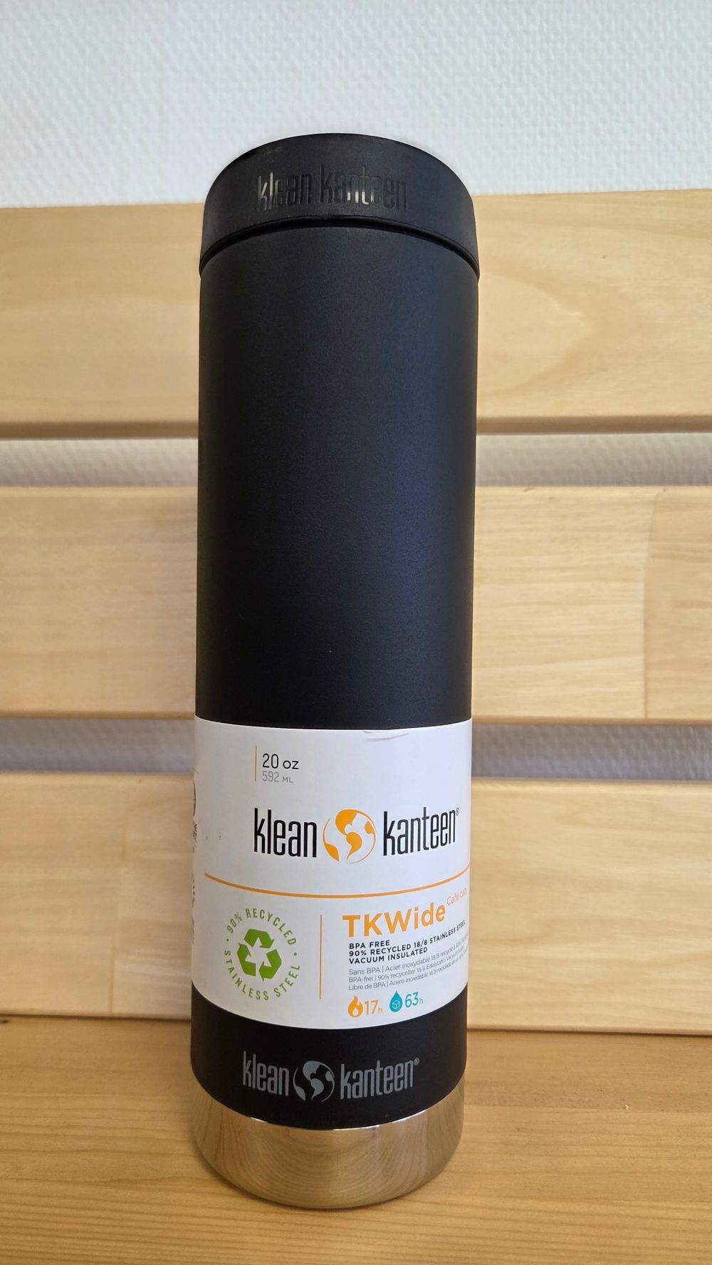 Термокружка Klean Kanteen TKWide Cafe Cap 20oz (592 мл) Black (мелкие потертости)