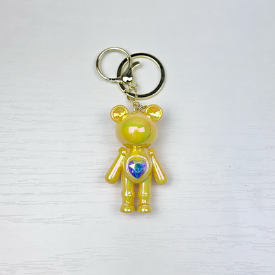 Брелок стекло Мишка с сердцем