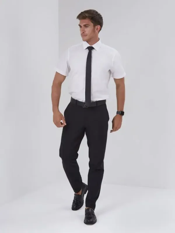 Рубашка приталенная SLIM FIT с коротким рукавом, белая