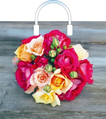 Пакеты с пластиковыми ручками "Волшебный букет" 38х34+3см 90мкм (10/150шт)