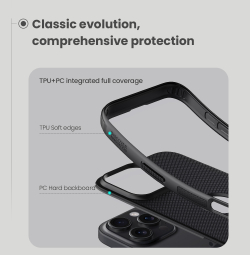 Усиленный чехол с вырезом под лого от Nillkin для iPhone 16 Pro, серия Super Frosted Shield Pro
