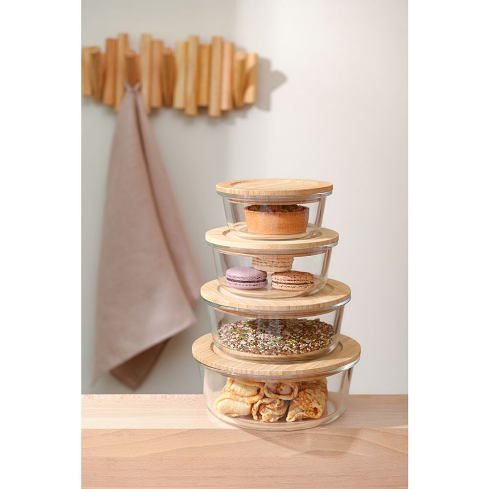 Контейнер для запекания и хранения Eco Store с крышкой из бамбука, 950 мл