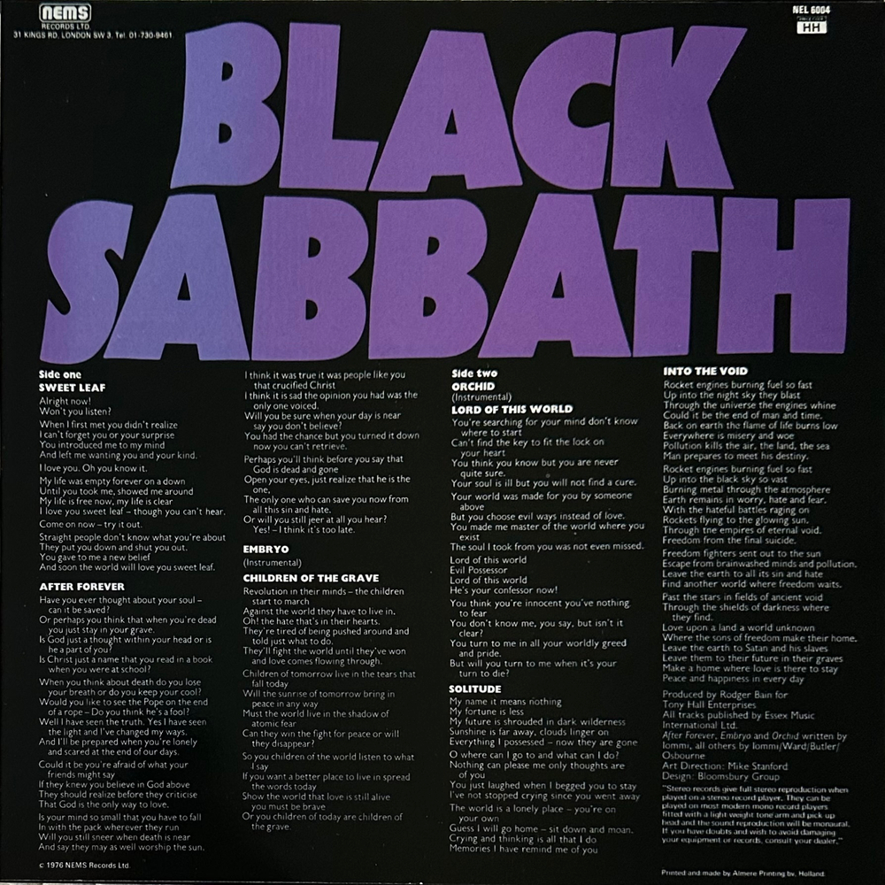 Black Sabbath- Master Of Reality (Европа)