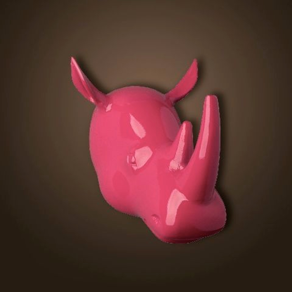 Декор 17х20х20 Roomers Голова носорога розовая Нидерланды фото