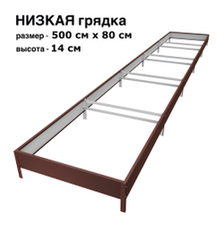 Оцинкованная грядка 500см x 80см высота 14см с полимерным покрытием RAL 8017 шоколад | АЙГРЯДКИ!