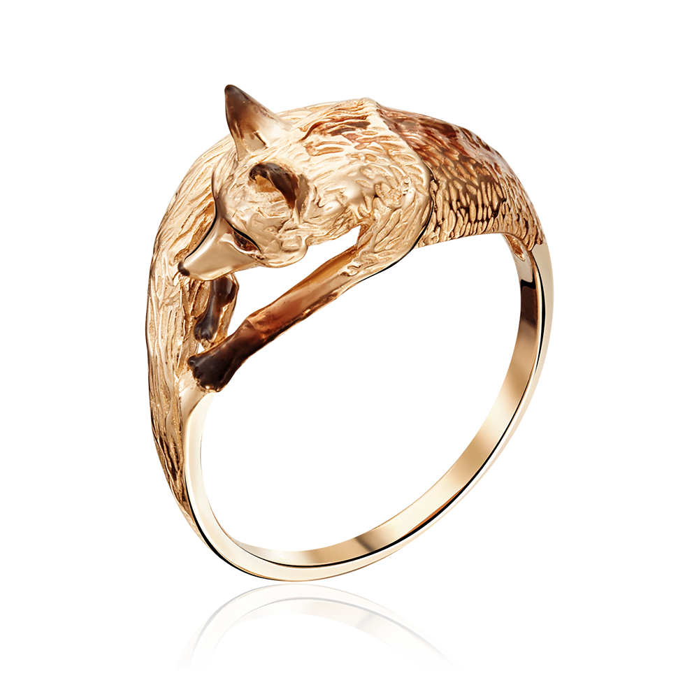 Кольцо «Лиса» из красного золота c эмалью Артикул: 01-5342-00-000-1110-25