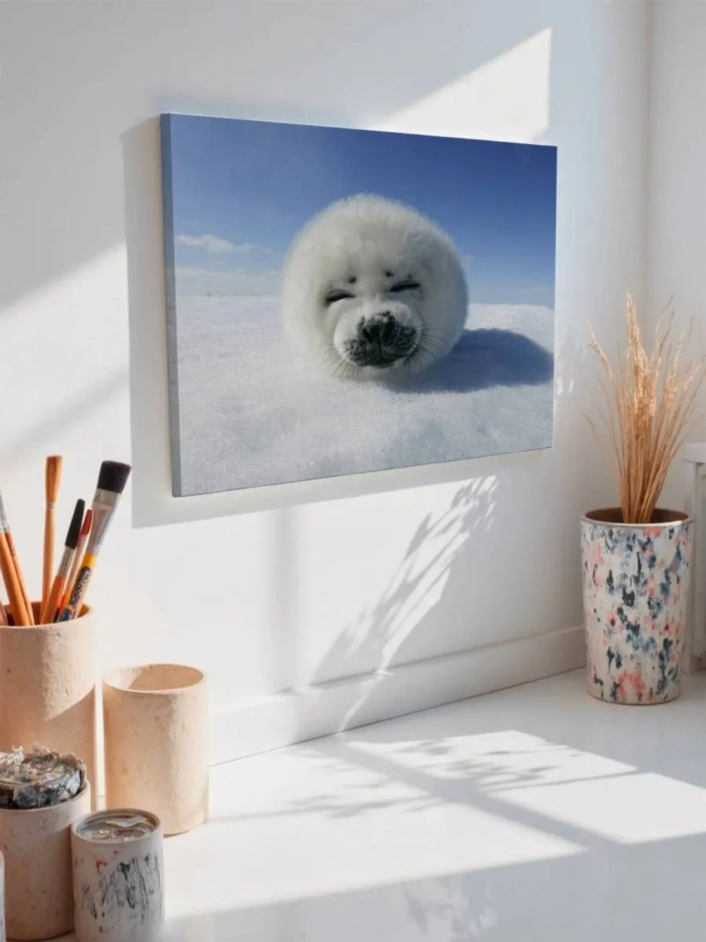 Картина на стену 40 X 50 Тюлень белый