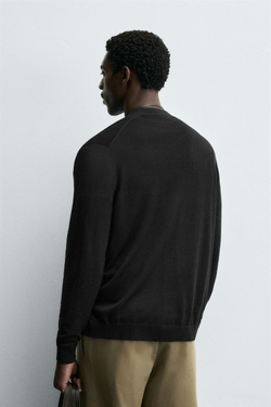 ZARA КАРДИГАН ИЗ 100% ШЕРСТИ, ЧЕРНЫЙ