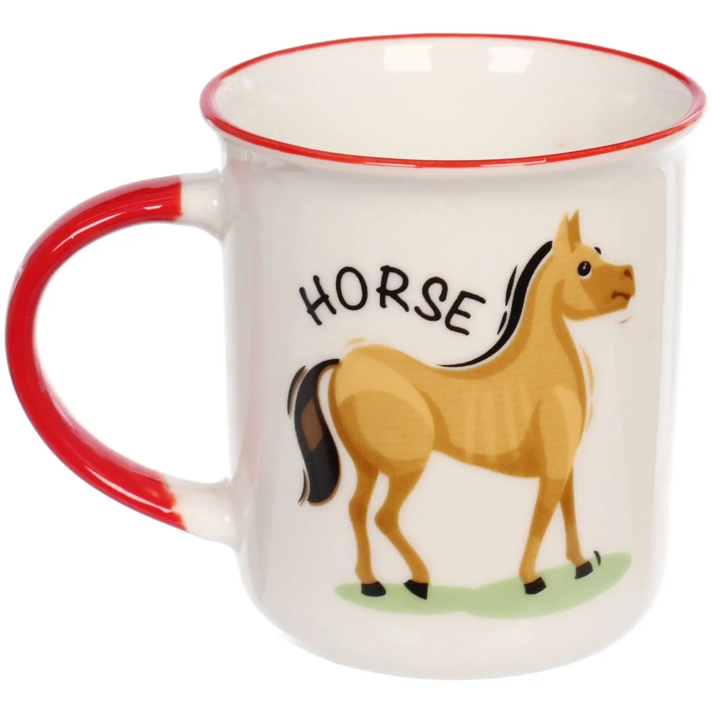 Кружка керамическая 300мл «Игривые кони», микс рисунков