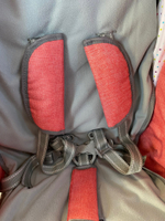 Коляска комбинированная (санки - коляска) «Наши детки» 6 в джинсовом стиле красный (арт. НДТ6/4)