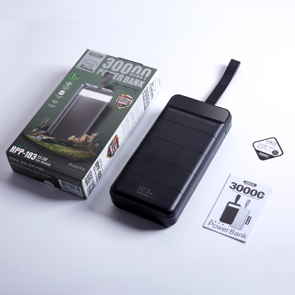 Портативный аккумулятор REMAX RPP-183 30000 mAh PD+QC 3.0 (черный)