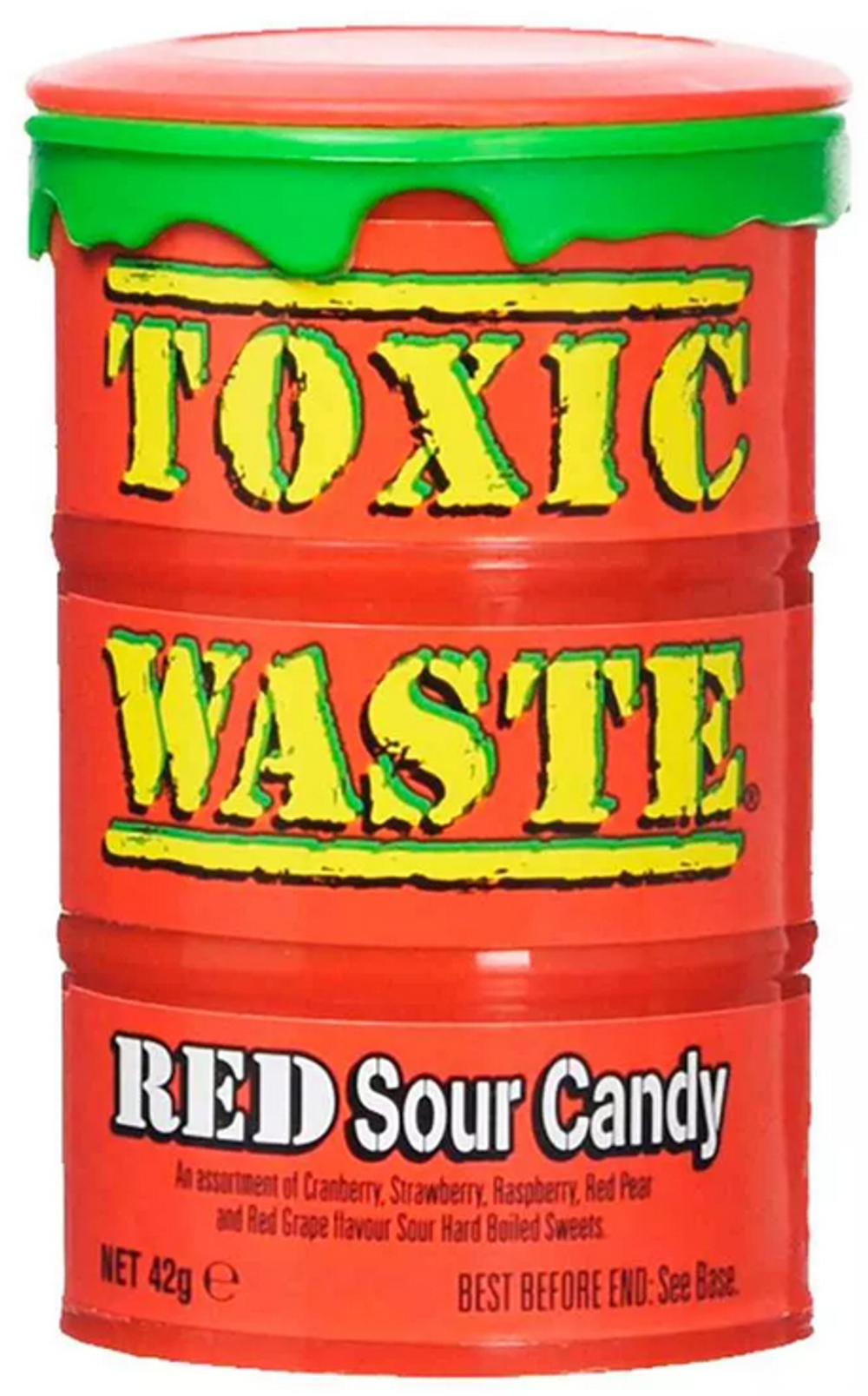 Кислые леденцы Toxic Waste Red Sour Candy (красная бочка), 42 г