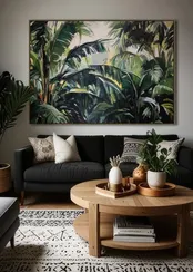 Постер Palm 100х140 см, зелёный, коричневый