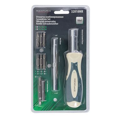 Отвертка комбинированная в комлекте с битами RockForce##Rock FORCE RF-32818MR