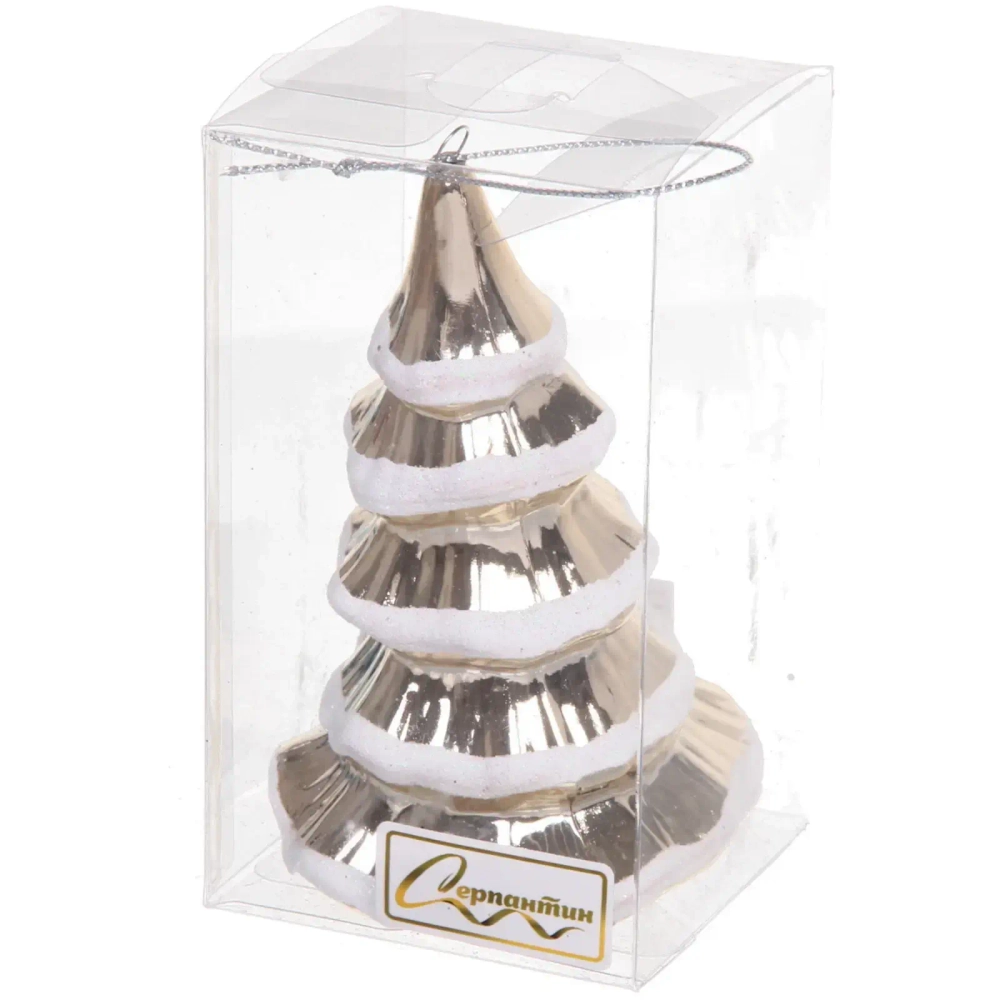 Ёлочная игрушка «Сказочная ёлка» 7*7*11,5 см, шампань