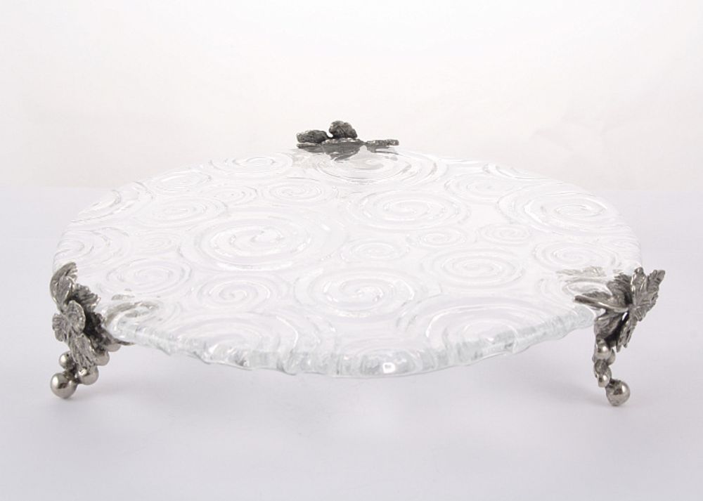 Поднос стеклянный "Виноград"