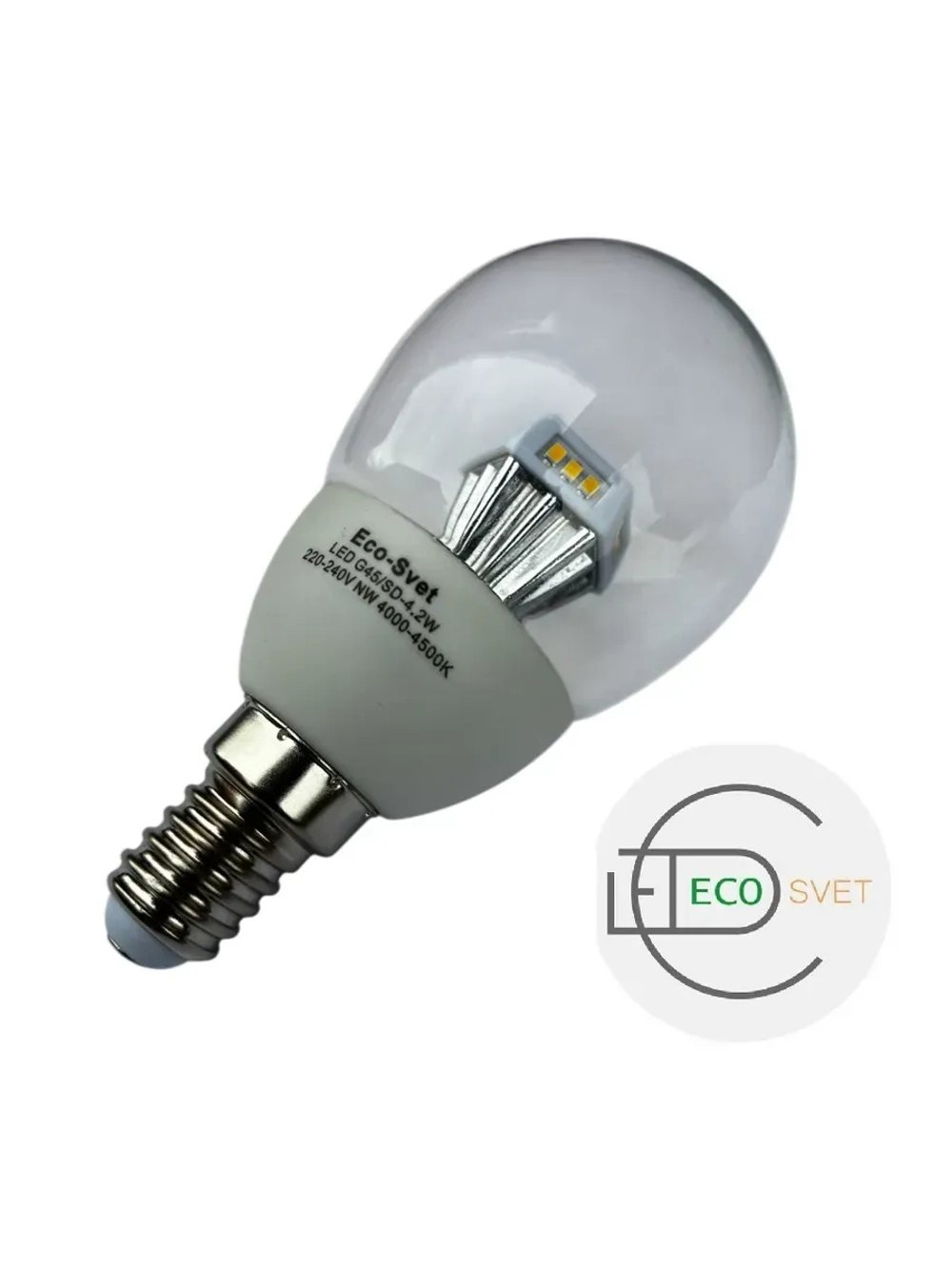 Светодиодная LED лампа G45 4,2W E14 нейтр. 3шт