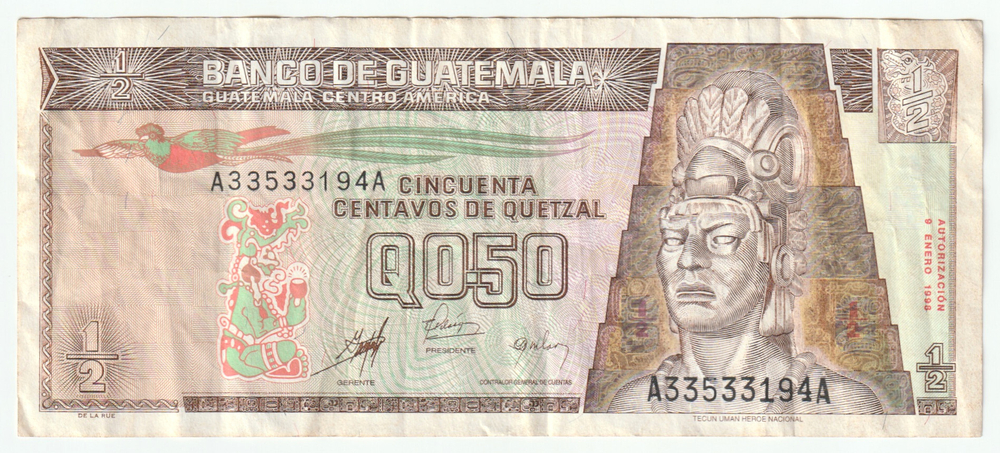 Guatemala, 0.50 Quetzal, 1998, VF