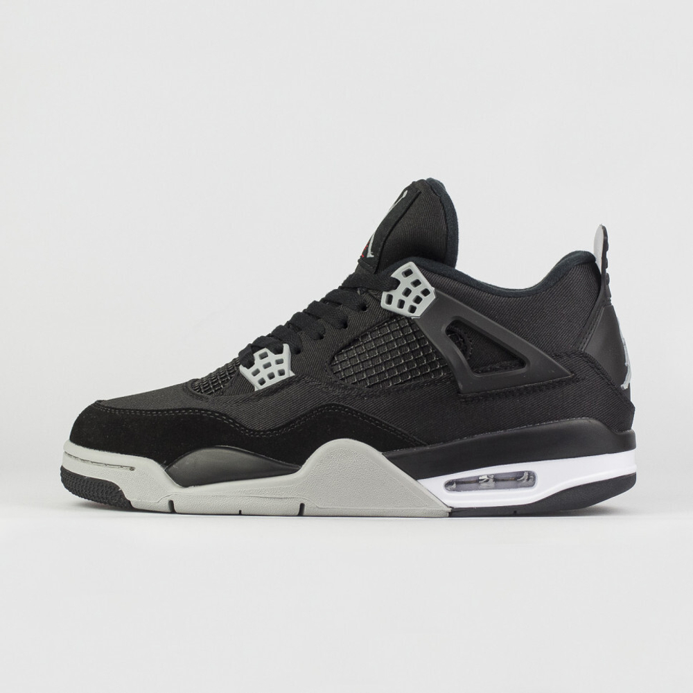кроссовки Air Jordan 4 Black / Grey Canvas