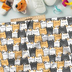 Ткань оксфорд 600 толпа котиков