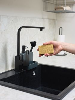 Набор губок для посуды из целлюлозы и кокосового волокна Eco Sponge, черные, 6 шт.