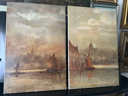 Антикварные парные картины