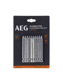 Биты 10 шт, PZ2, 90 мм AEG ASDPZ29010 4932479518