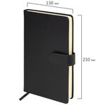 Скетчбук, слоновая кость 140 г/м2 130х210 мм, 80 л., КОЖЗАМ, застежка, BRAUBERG ART CLASSIC, черный, 116460