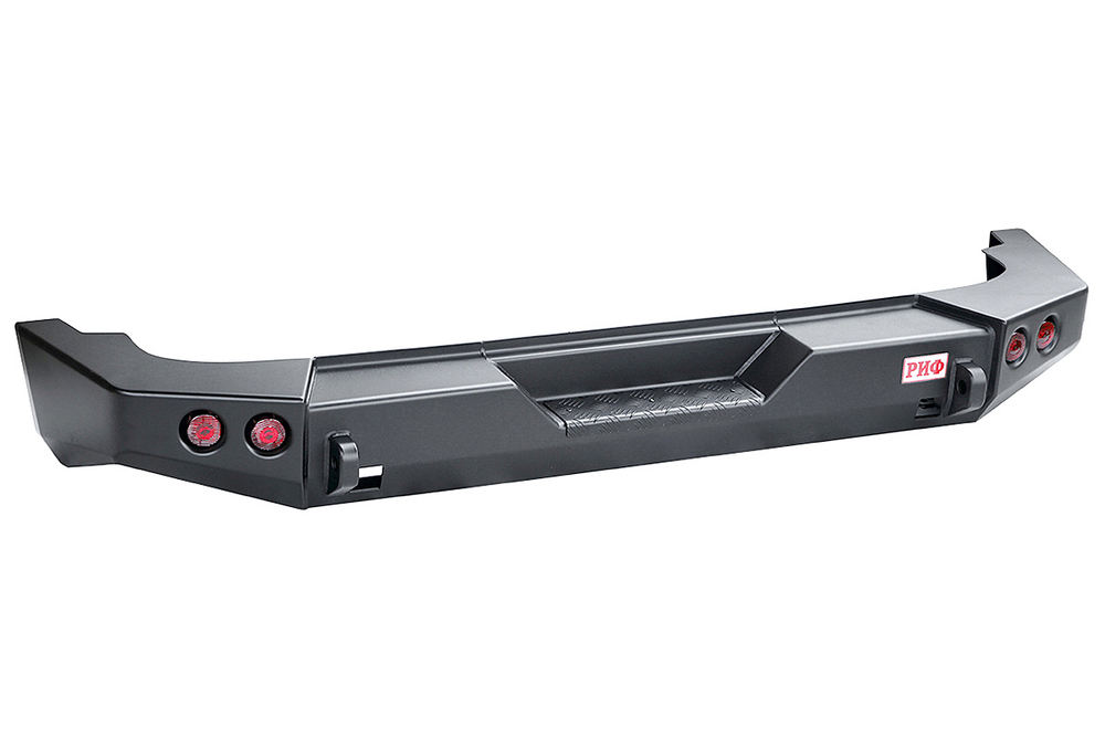 Бампер силовой задний Jeep Wrangler JK 2007-2018 с квадратом под фаркоп и фонарями, стандарт