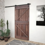 Дверь межкомнатная раздвижная 90х210 см Дези из массива сосны в стиле лофт, амбарная дверь купе для дома и бани, браун