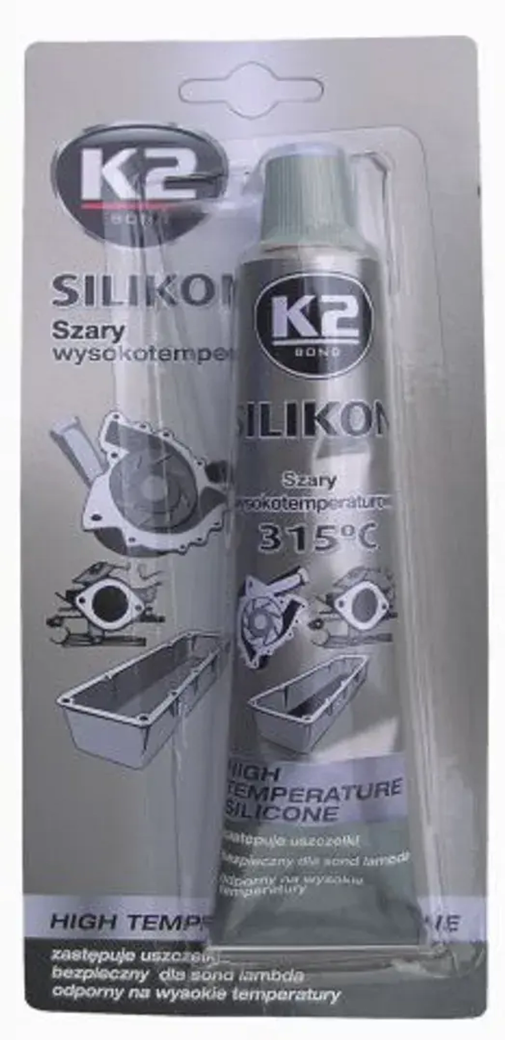 Высокотемпературный гермет серый 85гр K2 Sil 350С-Grey(B250)
