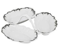 Lenardi 666-386 Менажница 26см ARGENTO в под.уп.(х6)Фарфор