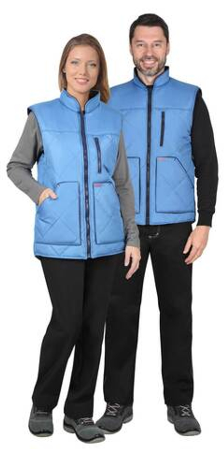 Жилет "СИРИУС-ЕВРОПА" удлиненный (на подкладке флис) темно-голубой