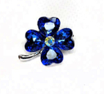 Брошь. Брошка. Клевер-четырехлистник — символ удачи. Цвет синий