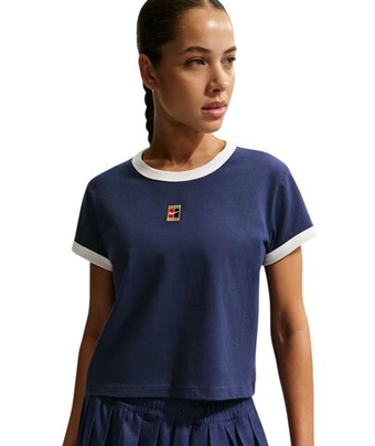 Женская теннисная футболка Nike Court Heritage Tennis - midnight navy/sail