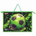 Папка на молнии с ручками ПИФАГОР А4, 1 отделение, пластик, ручки-шнурок, "Offline", 273354