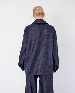 Рубашка из шелка Стелла Маккартни черный/синий