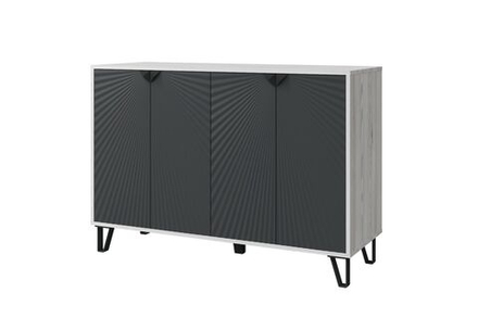 Комод для одежды с полками Ясень/Смоки софт, Солана, 125х45х86 см