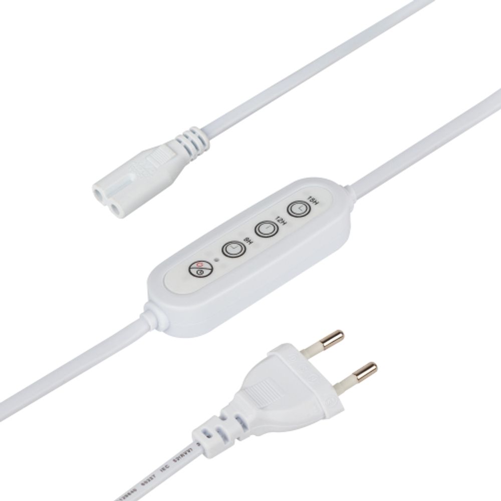 Таймер для светильника ЭРА FITO-LINETIME-2 pin (9/12/15 H)-GR с проводом 1,5 м | Аксессуары для фито светильников