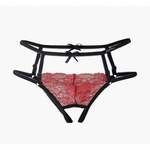 Фривольные трусики с доступом и красным кружевом Easy to love, XS/S, 40-42
