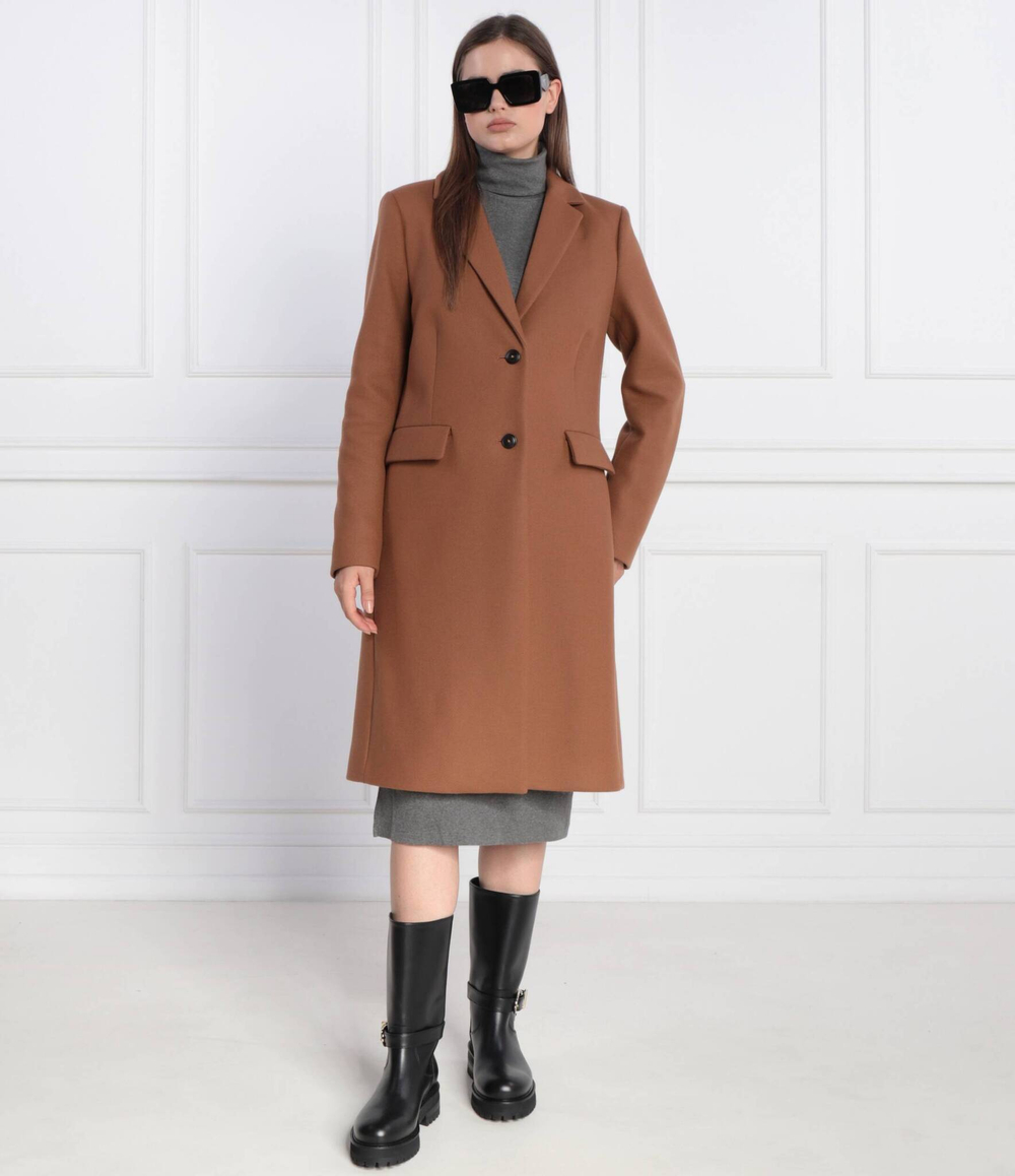 Хлопковое пальто Tommy Hilfiger - коричневый(WW0WW39753)