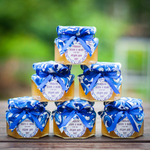 Бонбоньерка с медом на свадьбу, 140 грамм, стиль "Гжель и Хохлома"