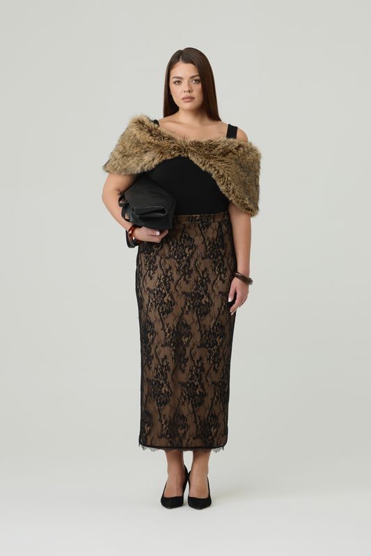 Меховая накидка из искуственного меха, рыжий